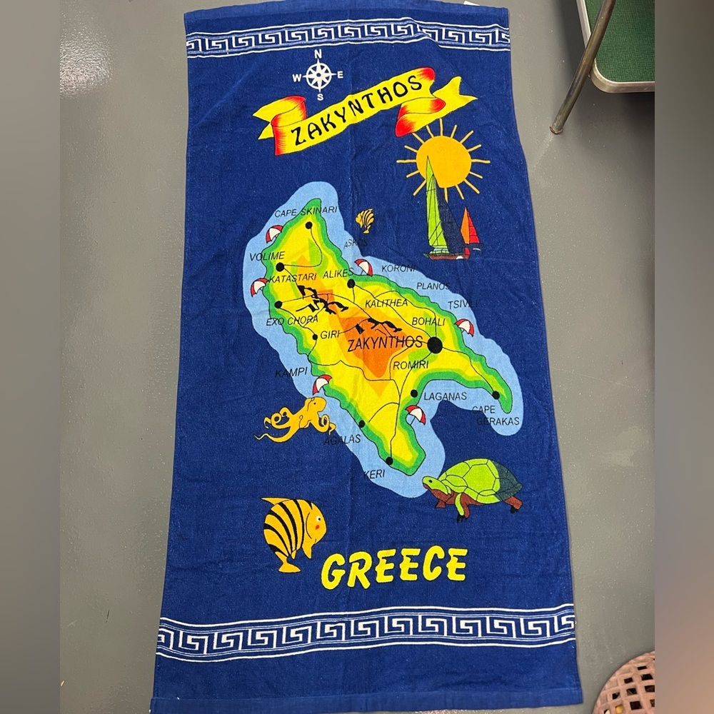 Vintage Greece Beach Towel